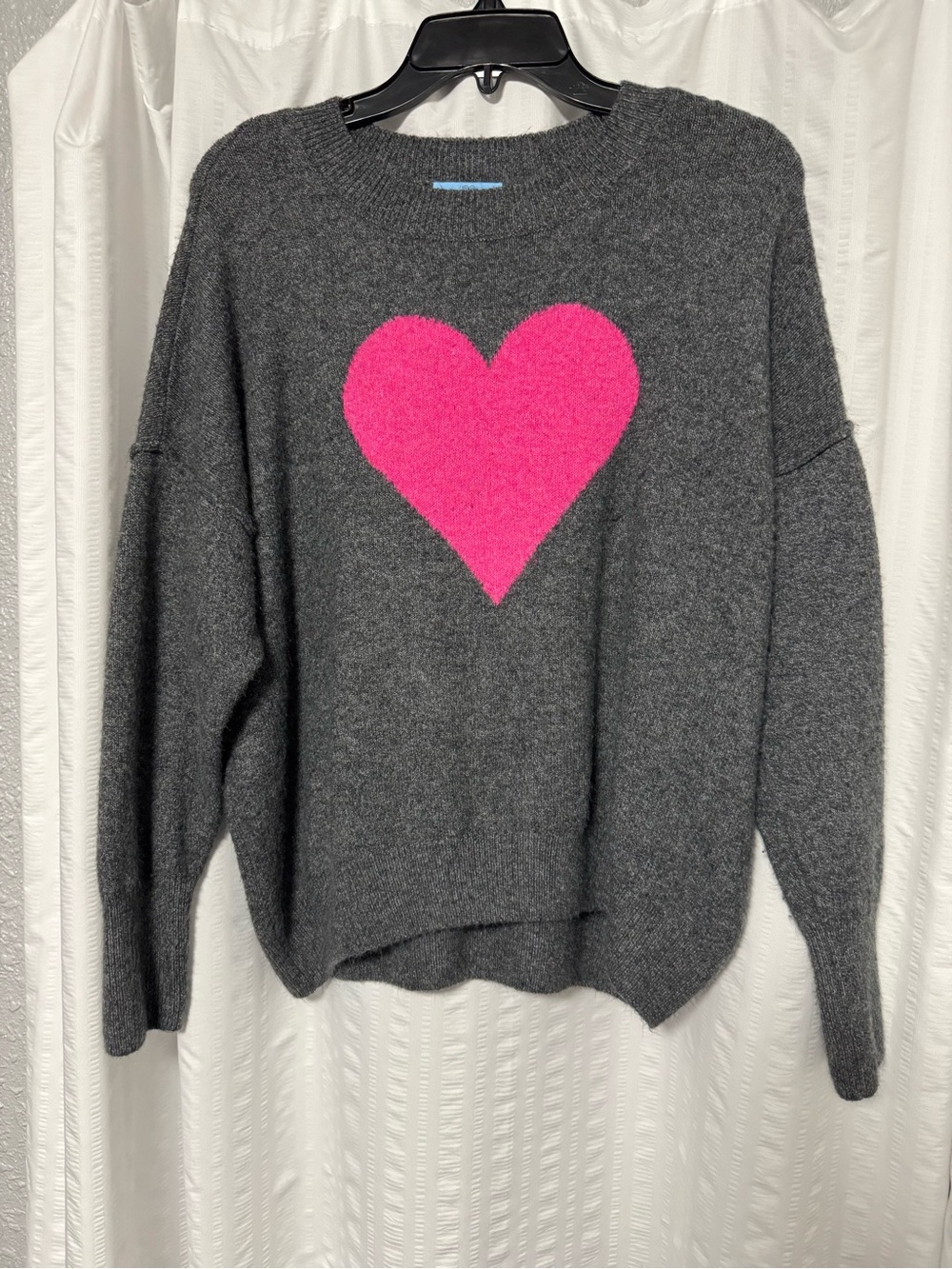 Women’s Gray Heart Sweater, Size Medium